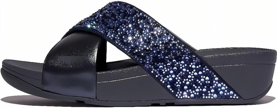 Fitflop Slippers LULU CRYSTAL plateauschuh slides met trendy glinsterende details - Foto 2