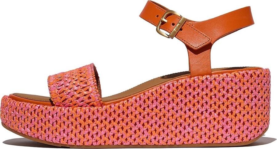 Fitflop Sleehaksandaaltjes PLATFFORMS WOVEN WEDGE plateau sandaal zomerschoen in verfijnde uitstraling