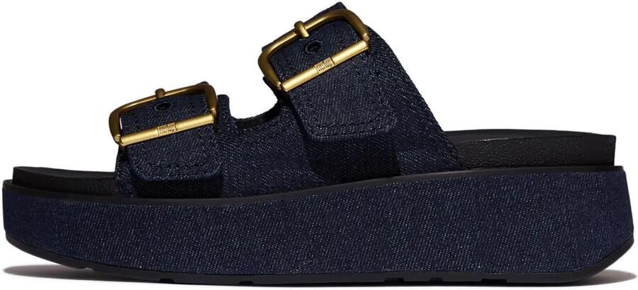 FitFlop Gen-FF Max Buckle Two-Bar Denim Slides BLAUW - Foto 3