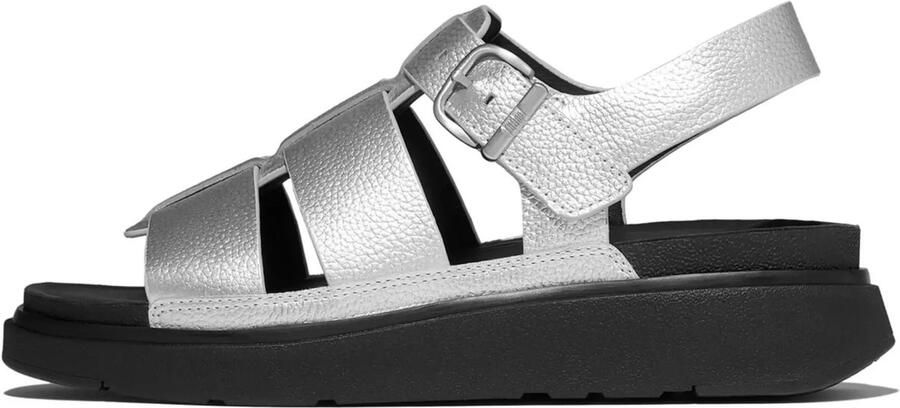 FitFlop Gen-FF Tumbled-Leather Fisherman Sandals ZILVER - Foto 2