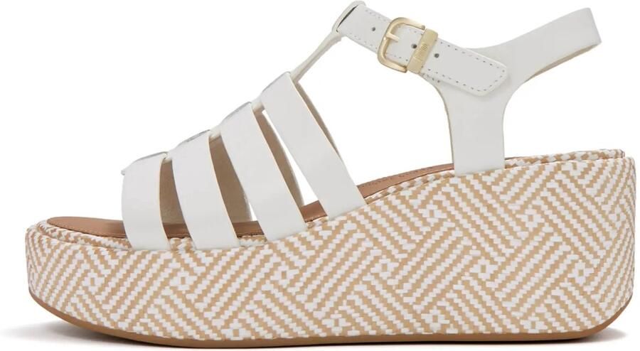 FitFlop Platfforms Graphi Weave Leather Fisherman Sandals WIT - Foto 2