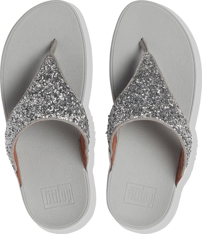 FitFlop Damen Flip Flops Lulu Shimmerfoil Toe-Thongs CJ2 Silver