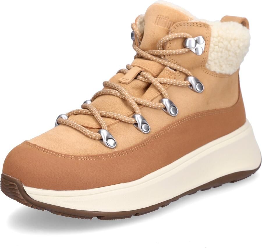 FitFlop dames veterlaars F-MODE TE zandbruin