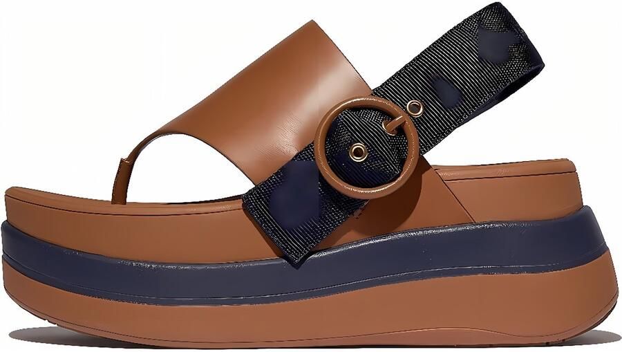 FitFlop Damen Sandalen F-Mode X Roksanda Leather Webbing Sandals IY5 Tan Ink - Foto 2