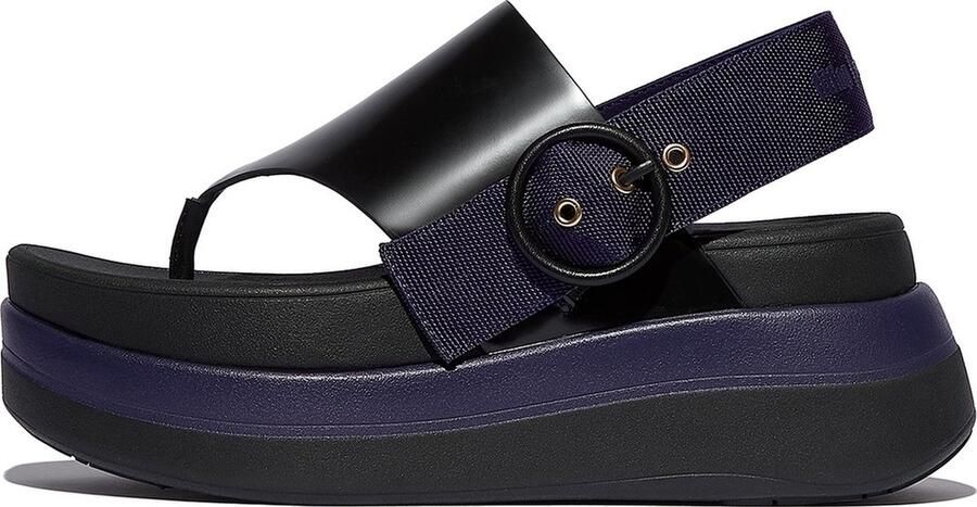 FitFlop Damen Sandalen F-Mode X Roksanda Leather Webbing Sandals IY5 Black Ink