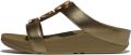 FitFlop Damen Sandalen Halo Bead-Circle Metallic H-Bar Slides HJ2 Camo-Green - Groen