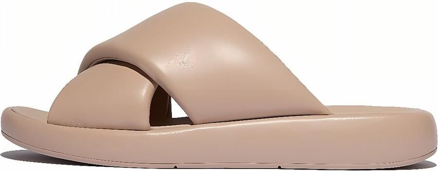 FitFlop Damen Sandalen Iqushion D-Luxe Padded Leather Cross Slides JB5 Classic Beige - Foto 3