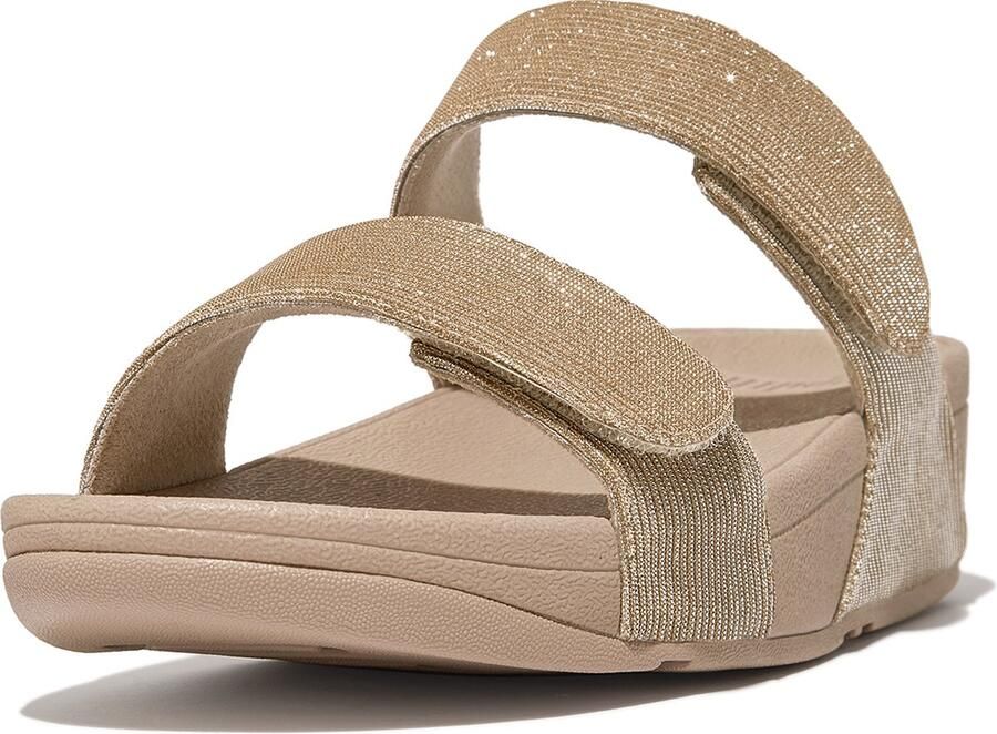 FitFlop Damen Sandalen Lulu Adjustable Shimmerlux Slides FZ9 Latte Beige - Foto 2