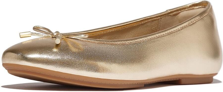 FitFlop Delicato Bow Soft Metallic Ballerina´s Goud Vrouw