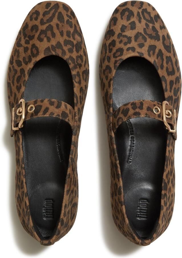 FitFlop Delicato Suede Leopard Mary Janes