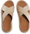 FitFlop F-Mode Espadrille Shimmersuede Cross Slides Dames Slippers Metallic Beige - Beige