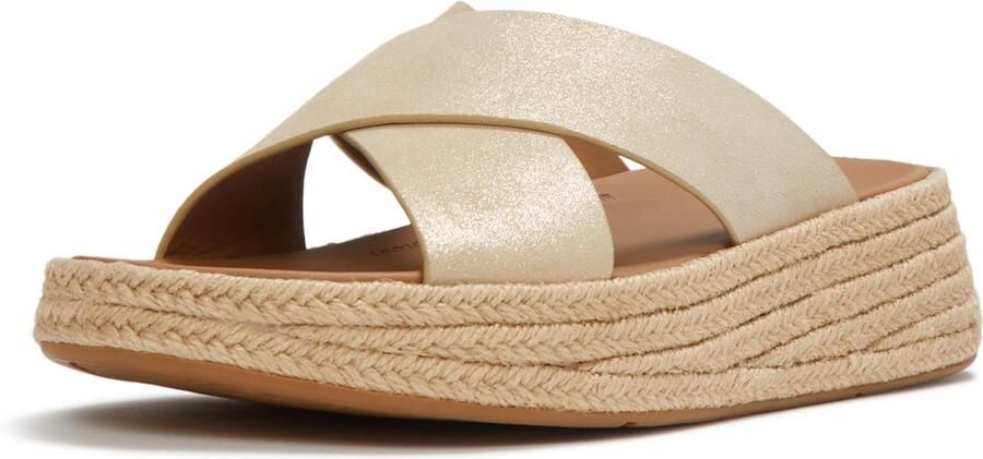 FitFlop F-Mode Espadrille Shimmersuede Cross Slides