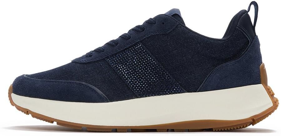 FitFlop F-Mode Flow Crystal Denim Suede Sneakers
