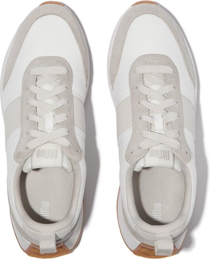 FitFlop F-Mode Flow Mens Suede-Mix Sneakers WIT