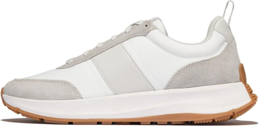 FitFlop F-Mode Flow Mens Suede-Mix Sneakers WIT