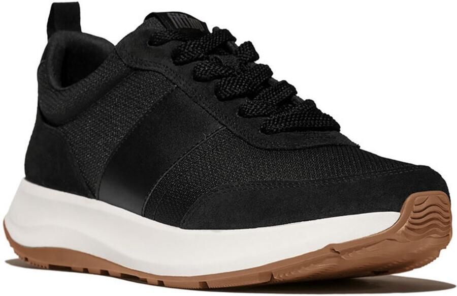 FitFlop F-Mode Flow Mens Suede-Mix Sneakers ZWART