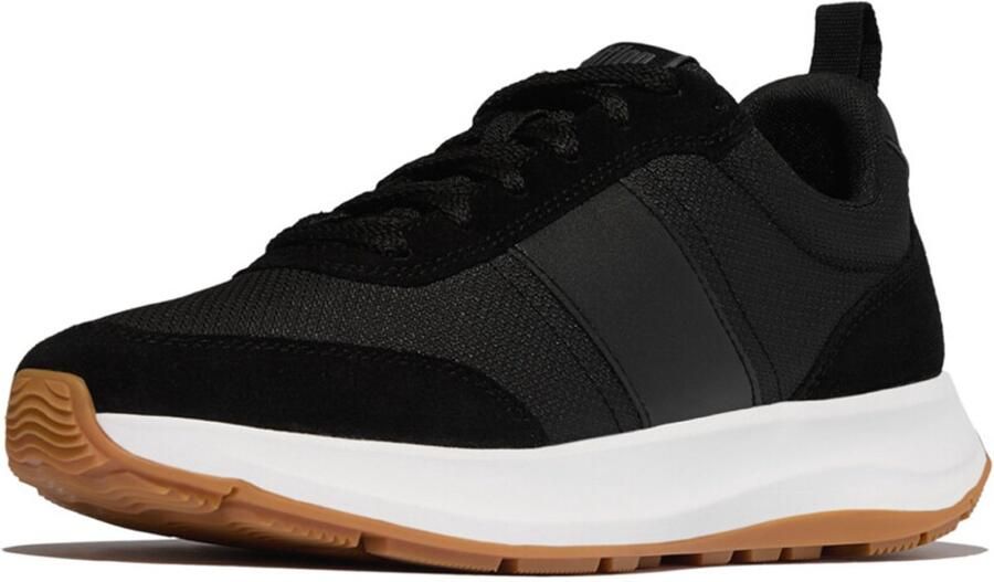 FitFlop F-Mode Flow Mens Suede-Mix Sneakers ZWART