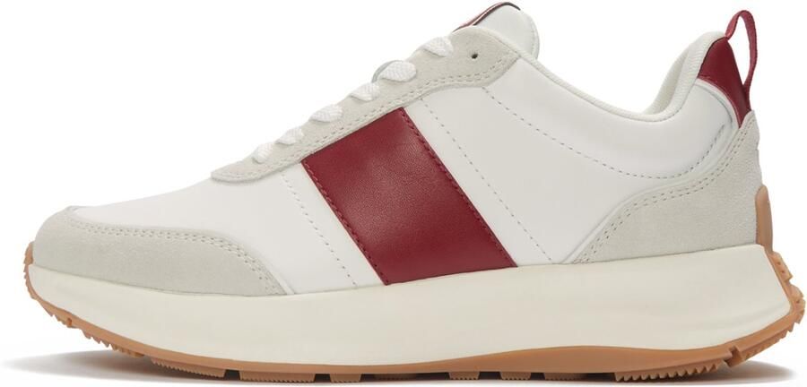 FitFlop F-Mode Flow Sneaker Leather & Suede Mix WIT