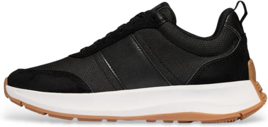 FitFlop F-mode Flow Suede Mix Flatform Schoenen Zwart Vrouw