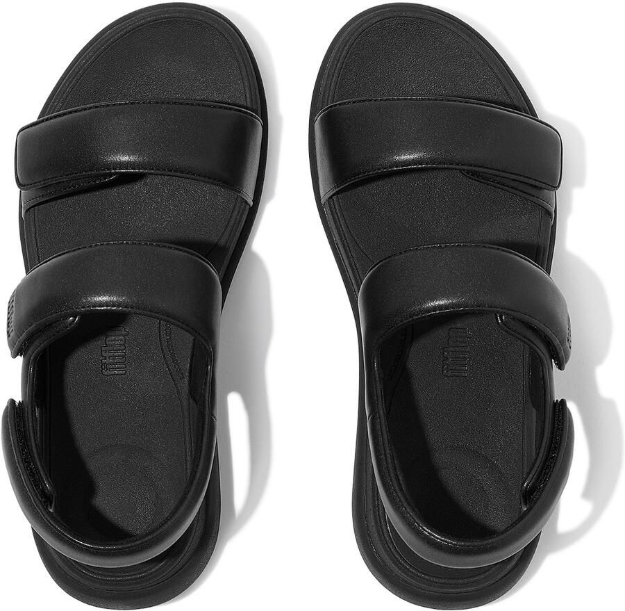 FitFlop F-Mode Go Adjustable Flatform Back-Strap Sandals ZWART