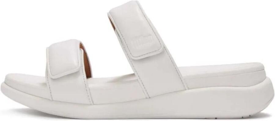 FitFlop F Mode Go Adjustable Flatform Sandalen Wit Vrouw