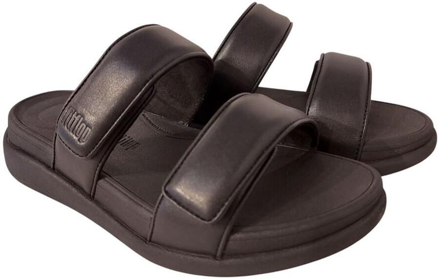 FitFlop F-Mode Go Adjustable Flatform Two-Bar Slides Vrouwen All Zwart