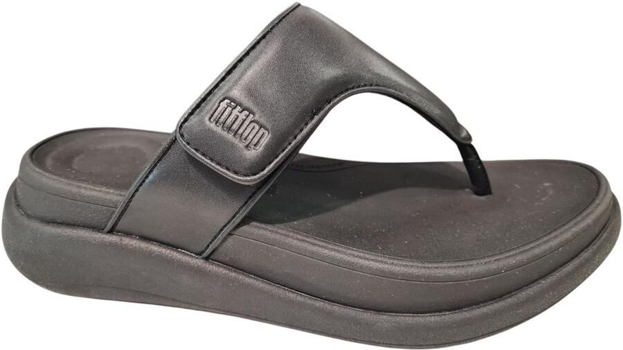 FitFlop F-Mode Go Adjustable Flatform Toe-Post Sandals -Slippers Vrouwen All Zwart - Foto 3