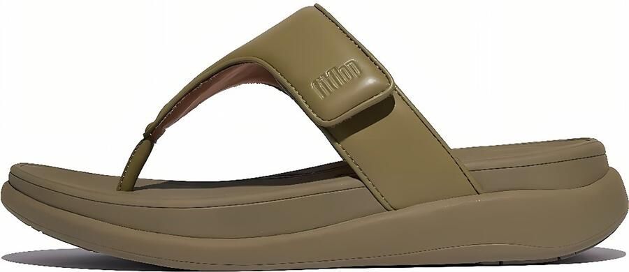 FitFlop F-Mode Go Adjustable Flatform Toe-Post Sandals Vrouwen Camo-Groen