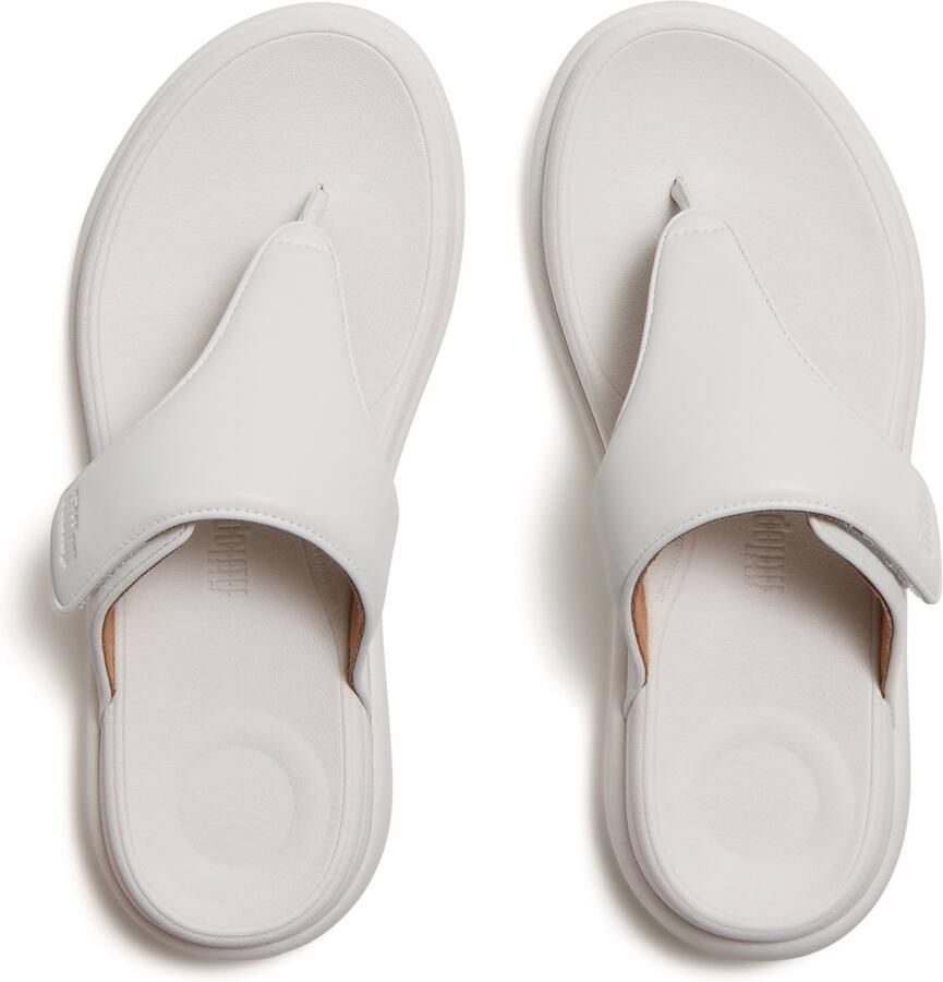 FitFlop F-Mode Go Adjustable Flatform Toe-Post Sandals WIT