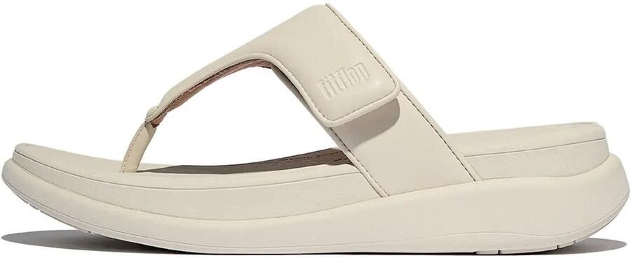 FitFlop F-Mode Go Adjustable Flatform Toe-Post Sandals WIT