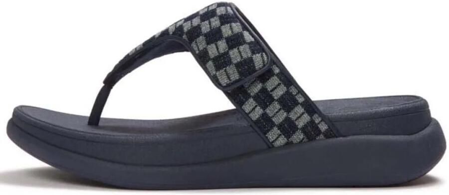 FitFlop F Mode Go Adjustable Toe Post Sandalen Zwart Vrouw
