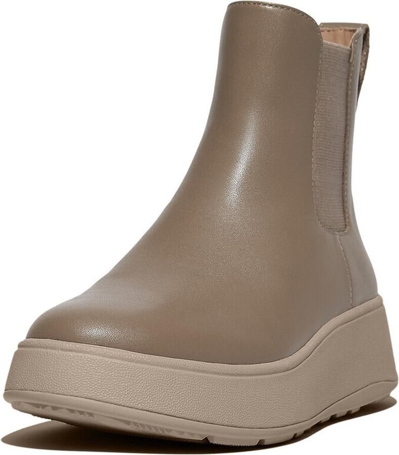 FitFlop F-Mode Leather Flatform Chelsea Boots GRIJS