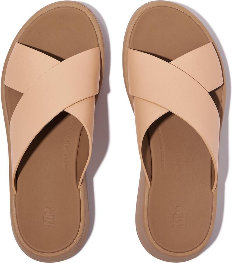 FitFlop Dames sandalen F-Mode Leather Flatform Cross Slides FW5 - Foto 2