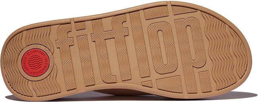 FitFlop F-Mode Leather Flatform Cross Slides LICHTBRUIN - Foto 2