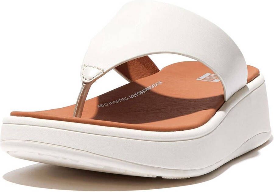 FitFlop F-Mode Leather Flatform Toe-Post Sandals BEIGE - Foto 3