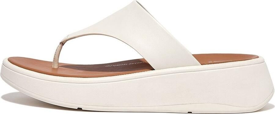 FitFlop F-Mode Leather Flatform Toe-Post Sandals BEIGE