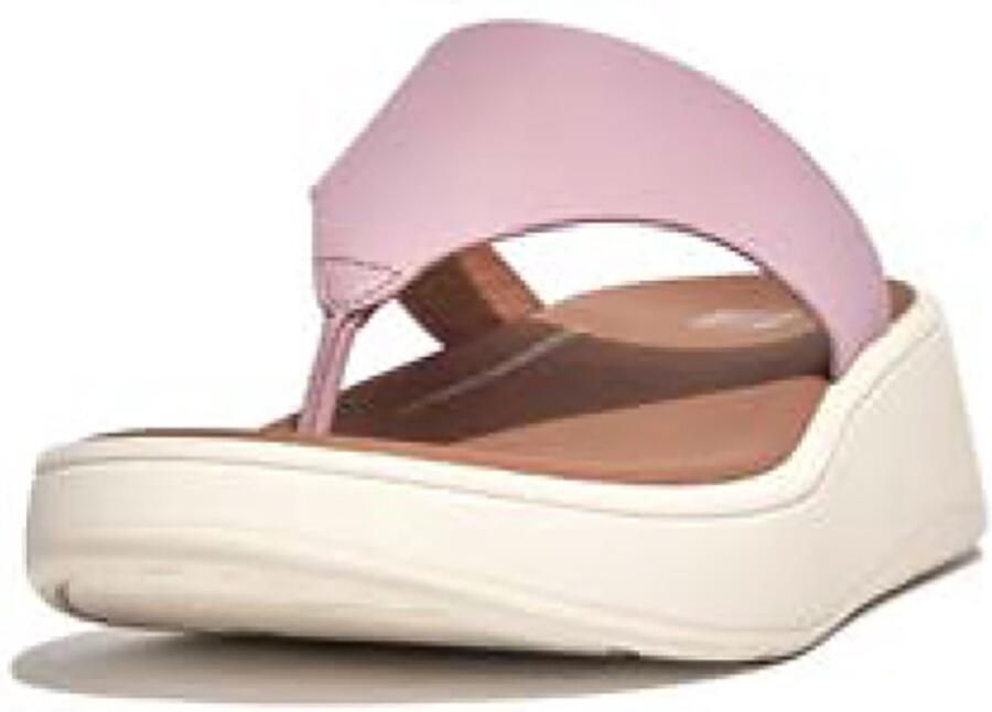 FitFlop F-Mode Leather Flatform Toe-Post Sandals PAARS