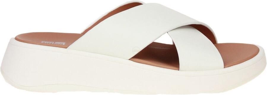FitFlop F-Mode Leather Flatform Cross Slides BEIGE - Foto 10