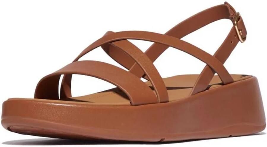 FitFlop F-mode Strappy Platform Sandalen Bruin Vrouw