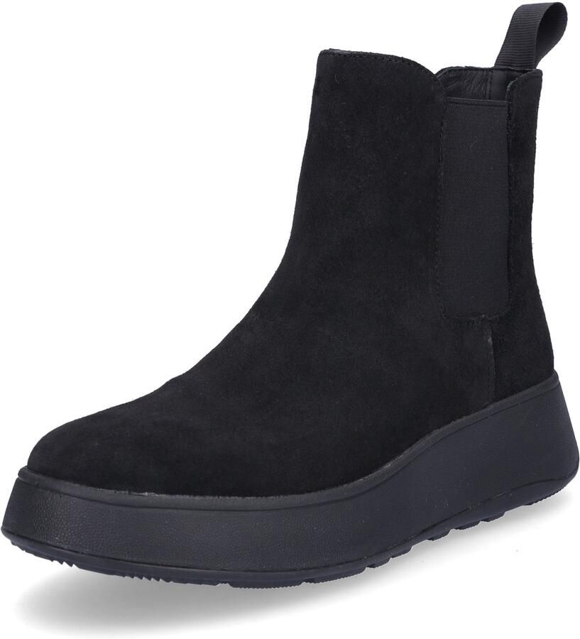 FitFlop F-Mode Suede Chelsea Laarzen suéde zwart comfortabel Microwobbleboard-zool technologie ZWART