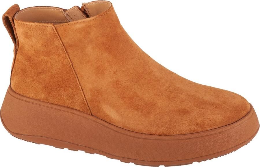FitFlop F-mode Suede Flatform Zip Ankle Laarzen Oranje Vrouw