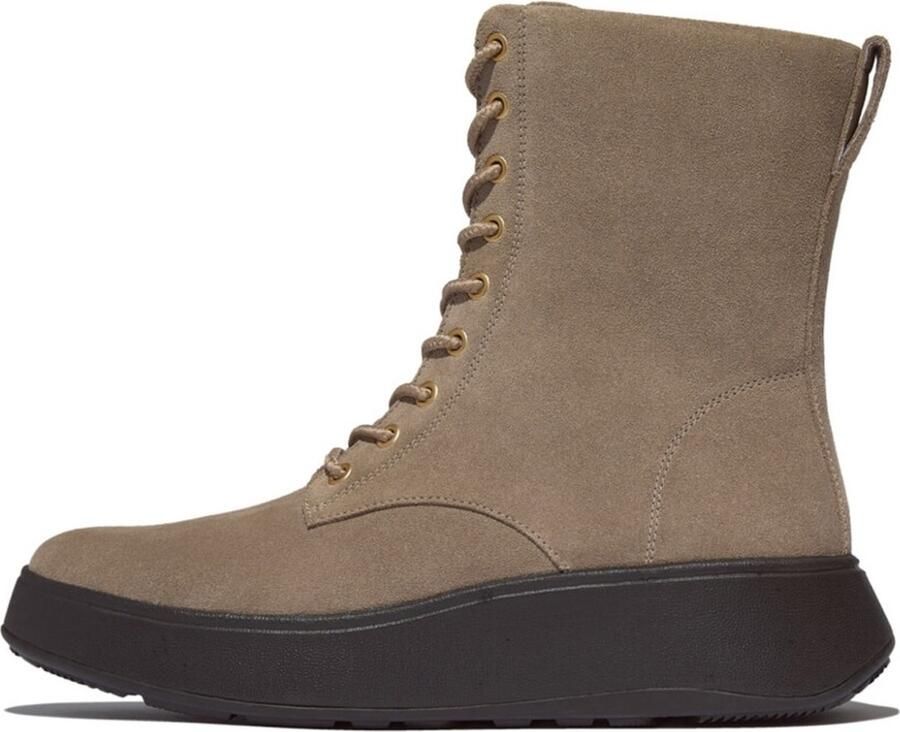 FitFlop F-Mode Suede Lace-Up Flatform Ankle Boots