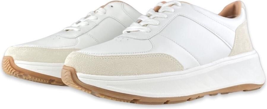 FitFlop F-Mode Leather Suede Flatform Sneakers WIT - Foto 10