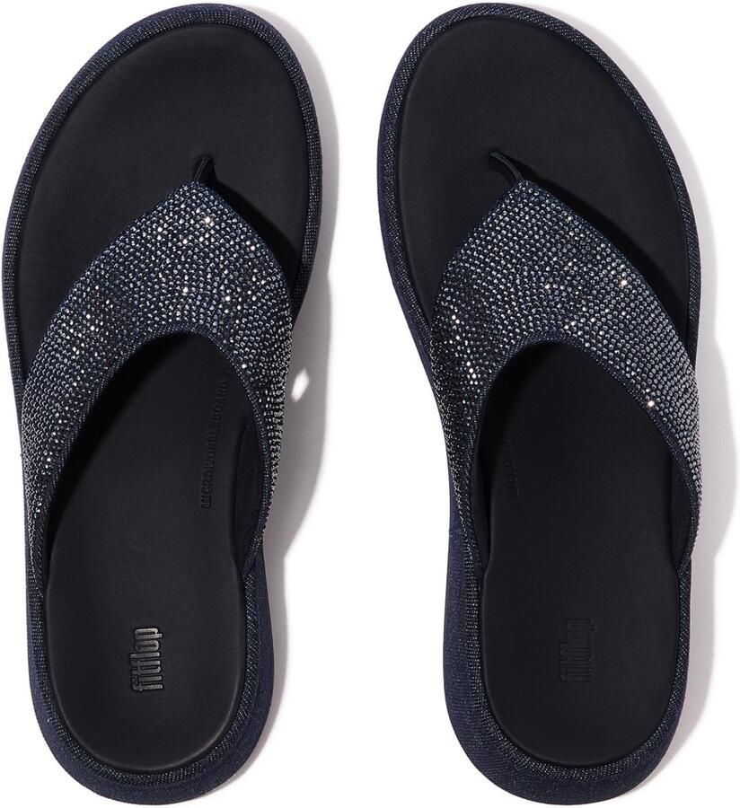 FitFlop F-Mode Toe Post Denim And Hotfix Dames Sandalen Donker Denim - Foto 2