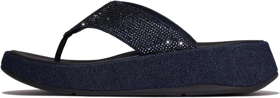 FitFlop F-Mode Toe Post Denim And Hotfix Dames Sandalen Donker Denim - Foto 4