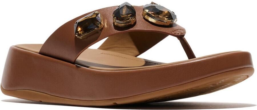 FitFlop F-Mode Ultra-Jewel Leather Toe-Post Sandals BRUIN