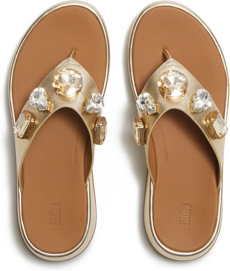 FitFlop F-Mode Ultra-Jewel Leather Toe-Post Sandals BRUIN - Foto 2