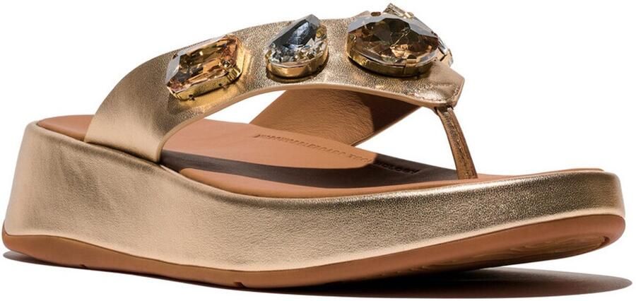 FitFlop F-Mode Ultra-Jewel Leather Toe-Post Sandals