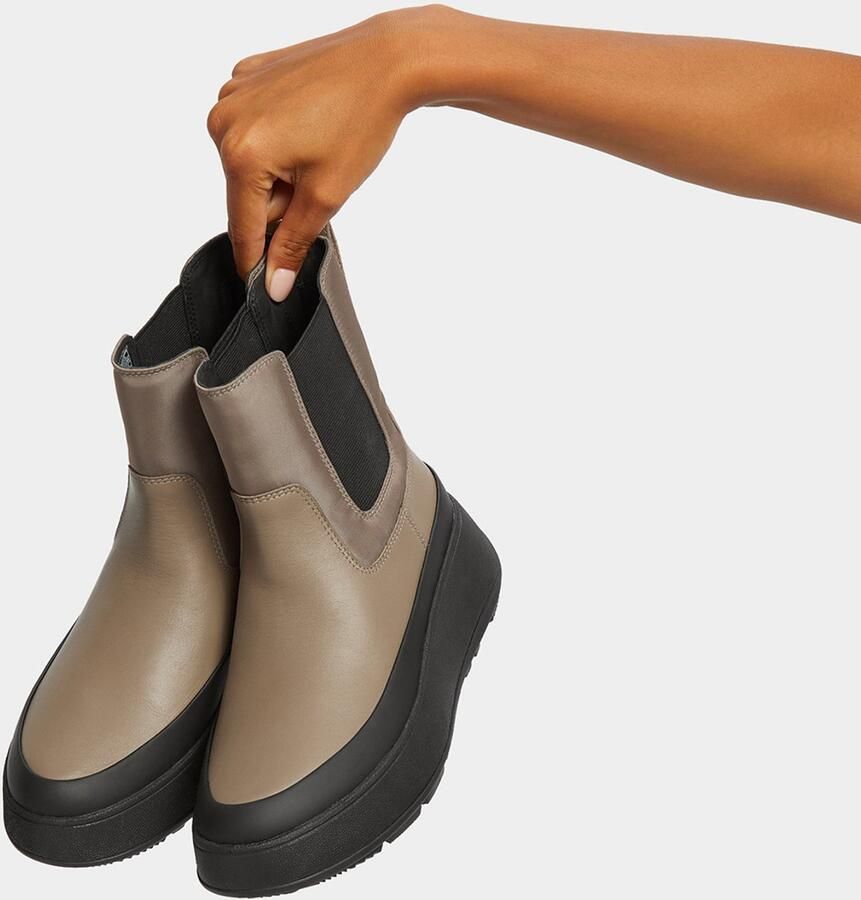 FitFlop F-Mode Waterbestendige Flatform Chelsea Laarzen GRIJS