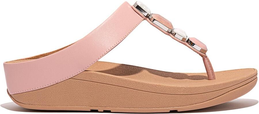 FitFlop Fino Multi-Stone Leather Toe-Post Sandals ROZE - Foto 2